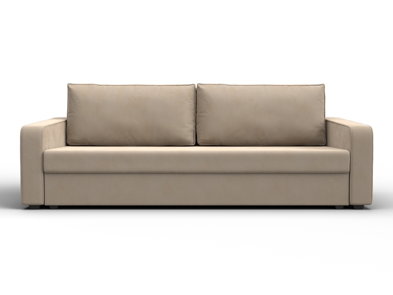 Диван прямой Лига-009, Велюр, SEVEN 729 бежевый