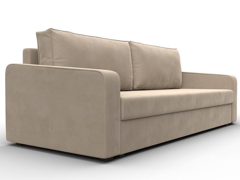 Диван прямой Лига-009, Велюр, SEVEN 729 бежевый