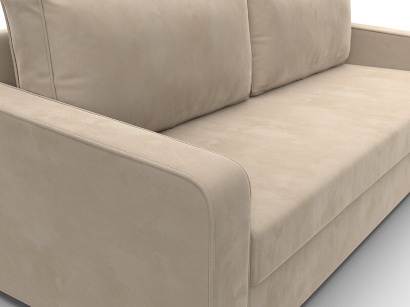 Диван прямой Лига-009, Велюр, SEVEN 729 бежевый