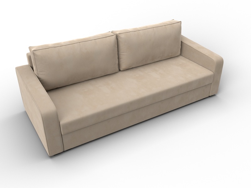 Диван прямой Лига-009, Велюр, SEVEN 729 бежевый