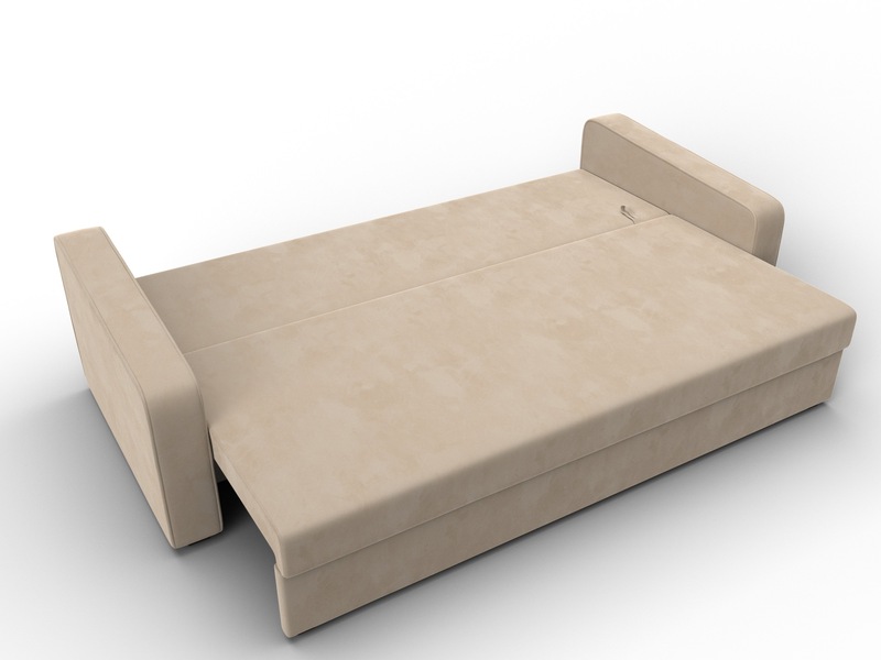 Диван прямой Лига-009, Велюр, SEVEN 729 бежевый