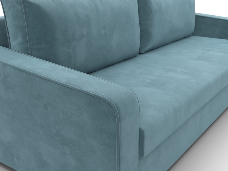 Диван прямой Лига-009, Велюр, SEVEN 113 бирюзовый