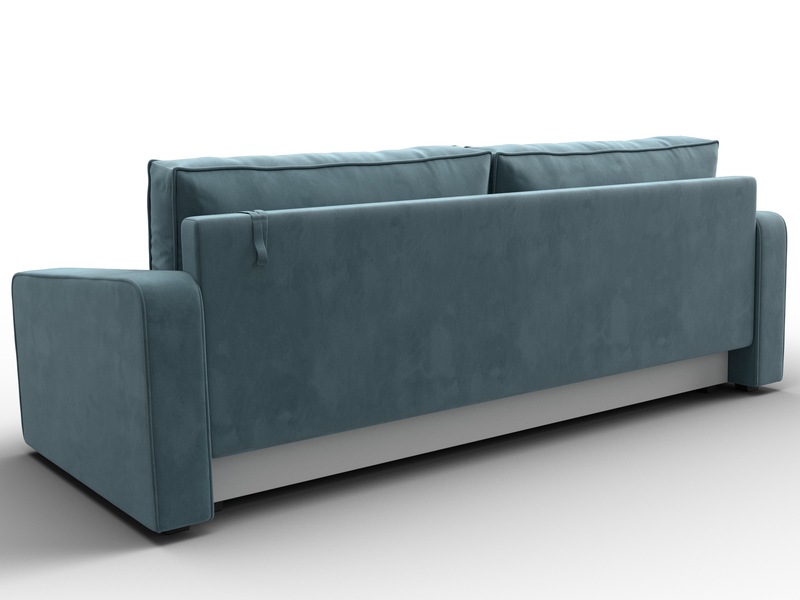 Диван прямой Лига-009, Велюр, SEVEN 113 бирюзовый