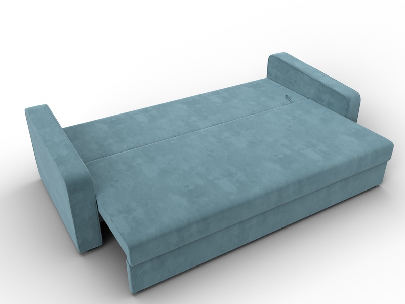 Диван прямой Лига-009, Велюр, SEVEN 113 бирюзовый