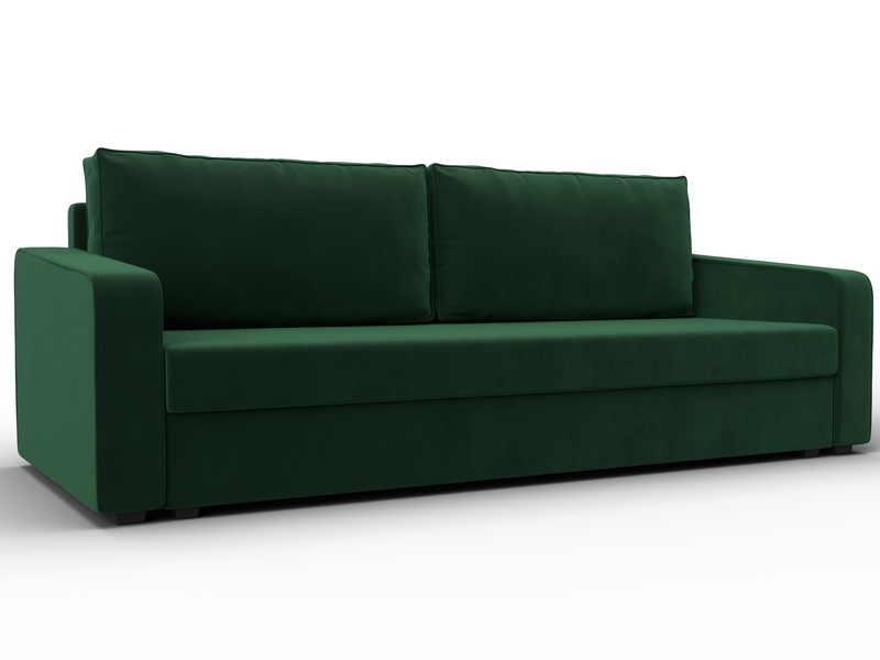 Диван прямой Лига-009, Велюр, SEVEN 626 зеленый