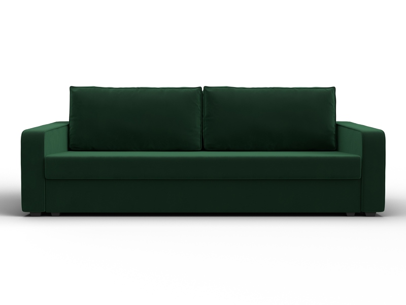 Диван прямой Лига-009, Велюр, SEVEN 626 зеленый