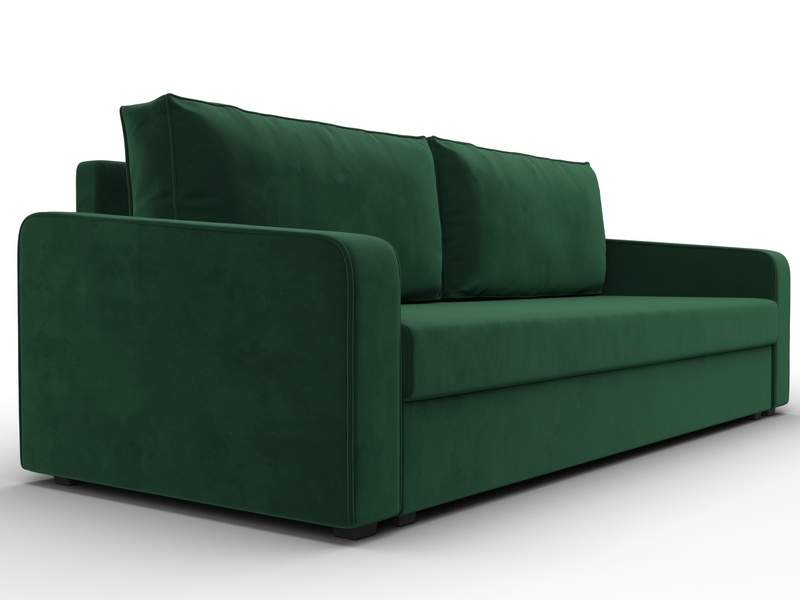 Диван прямой Лига-009, Велюр, SEVEN 626 зеленый