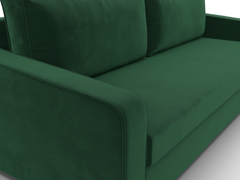 Диван прямой Лига-009, Велюр, SEVEN 626 зеленый