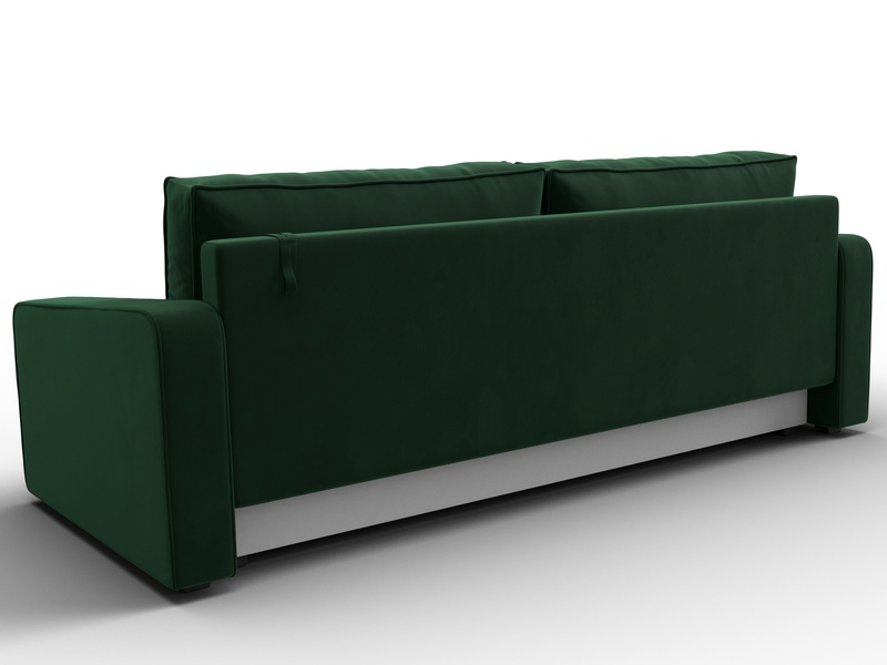 Диван прямой Лига-009, Велюр, SEVEN 626 зеленый