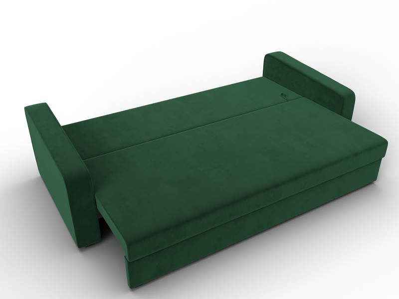 Диван прямой Лига-009, Велюр, SEVEN 626 зеленый