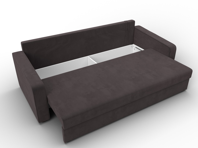 Диван прямой Лига-009, Велюр, SEVEN 727 коричневый