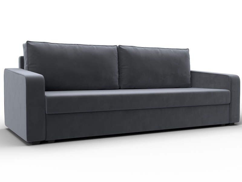 Диван прямой Лига-009, Велюр, SEVEN 17 серый