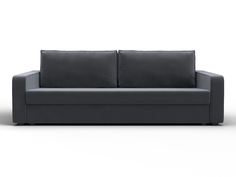 Диван прямой Лига-009, Велюр, SEVEN 17 серый