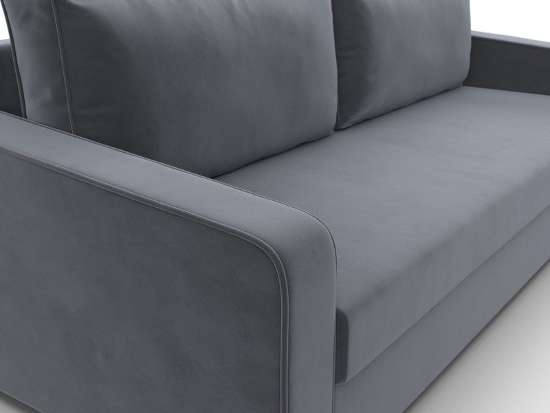 Диван прямой Лига-009, Велюр, SEVEN 17 серый