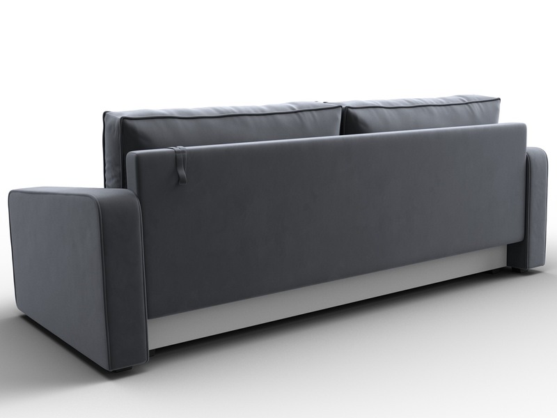 Диван прямой Лига-009, Велюр, SEVEN 17 серый