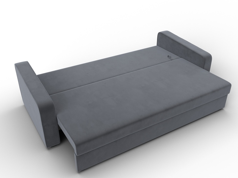 Диван прямой Лига-009, Велюр, SEVEN 17 серый