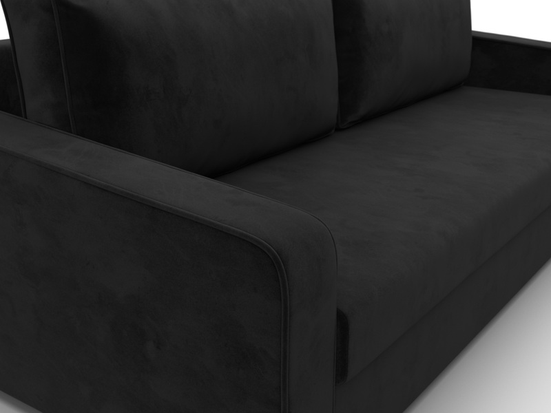 Диван прямой Лига-009, Велюр, SEVEN 35 черный