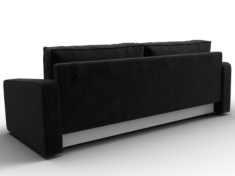 Диван прямой Лига-009, Велюр, SEVEN 35 черный