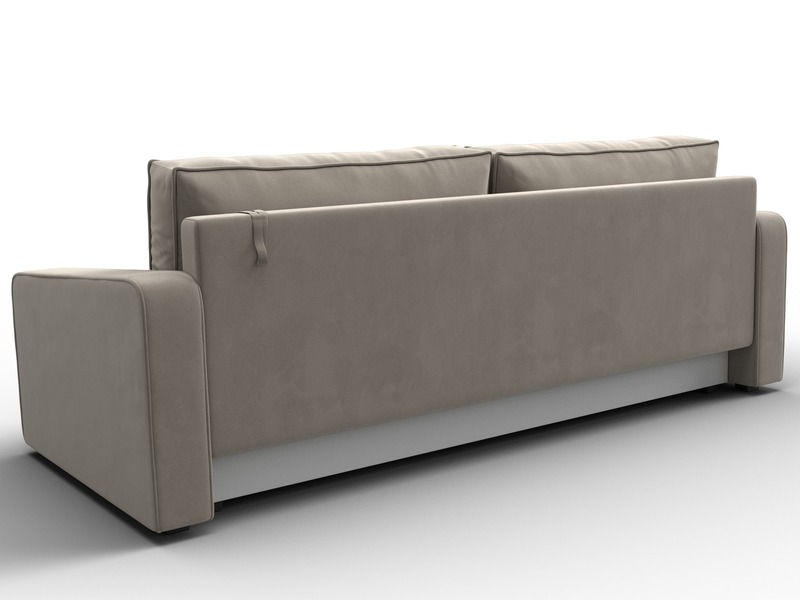 Диван прямой Лига-009, Микровельвет, Бежевый