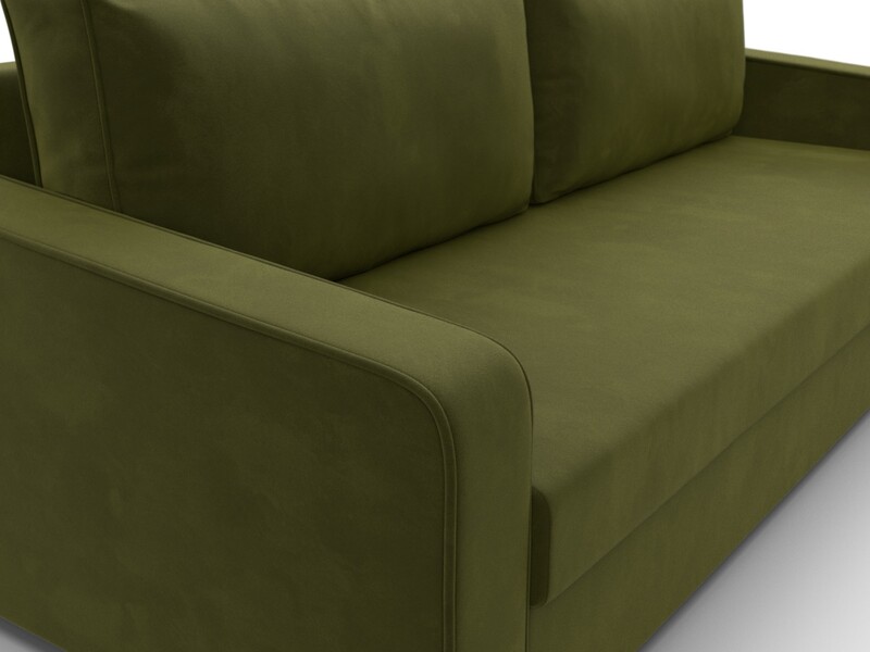 Диван прямой Лига-009, Микровельвет, Зеленый
