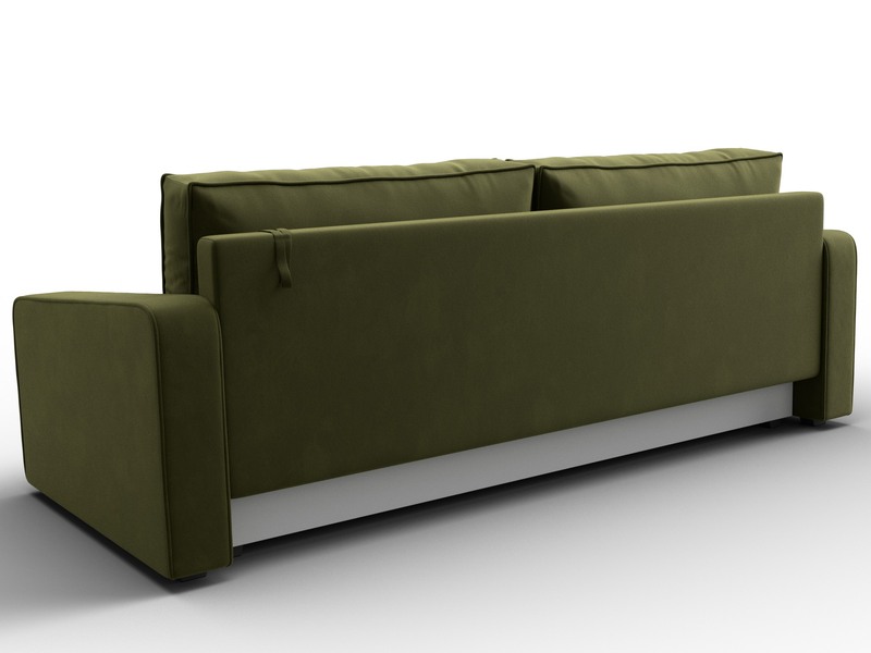 Диван прямой Лига-009, Микровельвет, Зеленый