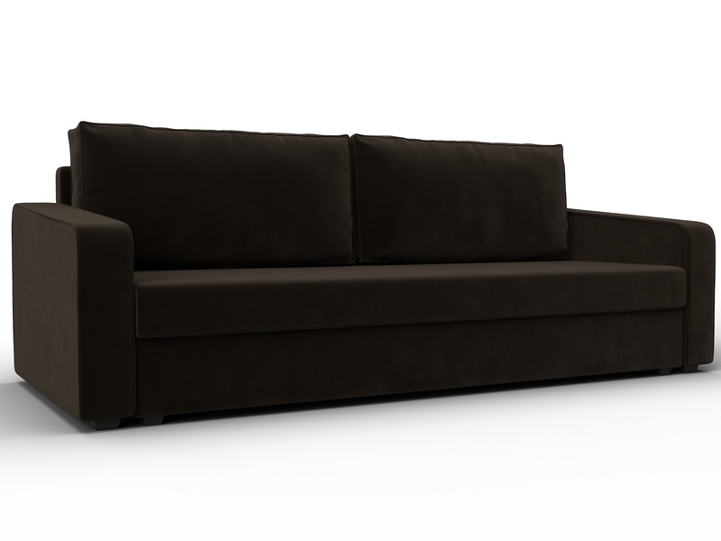 Диван прямой Лига-009, Микровельвет, Коричневый