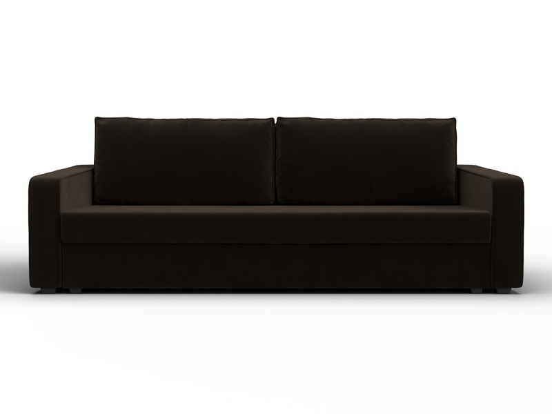 Диван прямой Лига-009, Микровельвет, Коричневый