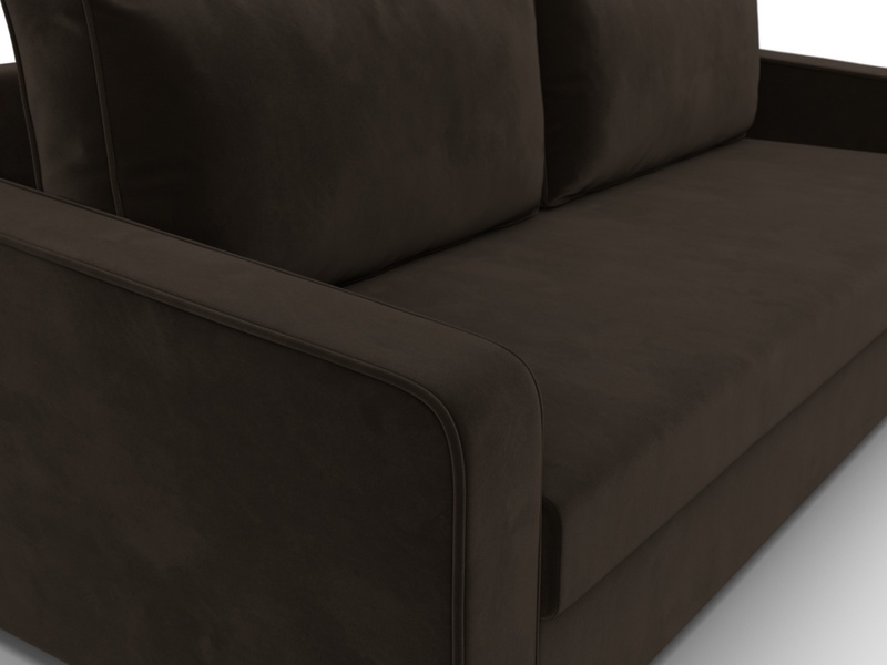 Диван прямой Лига-009, Микровельвет, Коричневый