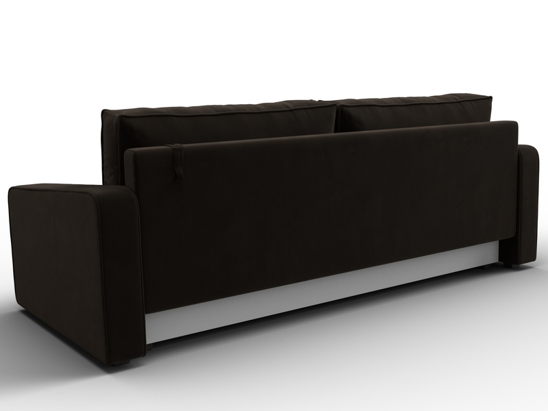 Диван прямой Лига-009, Микровельвет, Коричневый