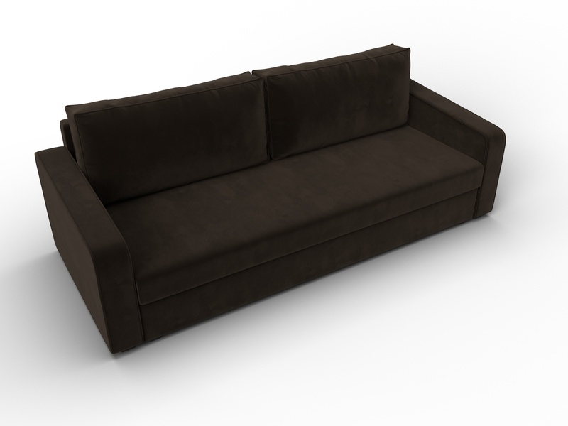 Диван прямой Лига-009, Микровельвет, Коричневый
