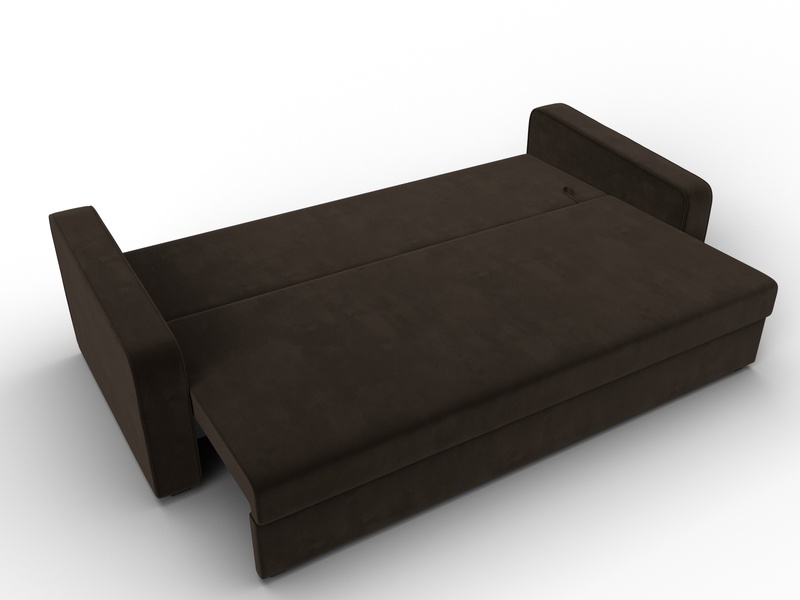 Диван прямой Лига-009, Микровельвет, Коричневый