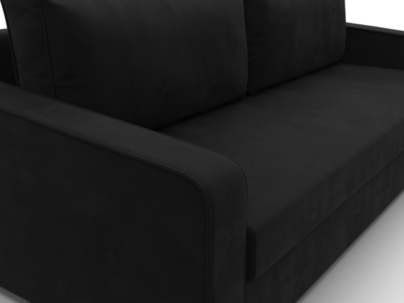 Диван прямой Лига-009, Микровельвет, Черный