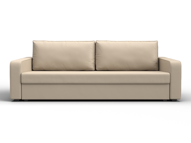 Диван прямой Лига-009, Экокожа, Бежевый