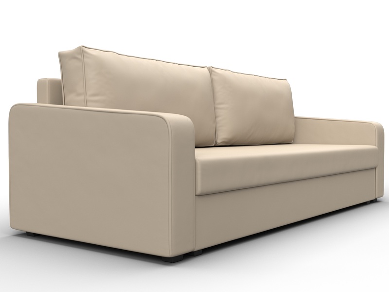 Диван прямой Лига-009, Экокожа, Бежевый