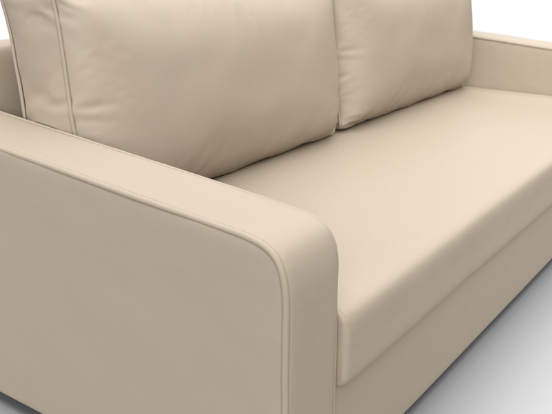 Диван прямой Лига-009, Экокожа, Бежевый