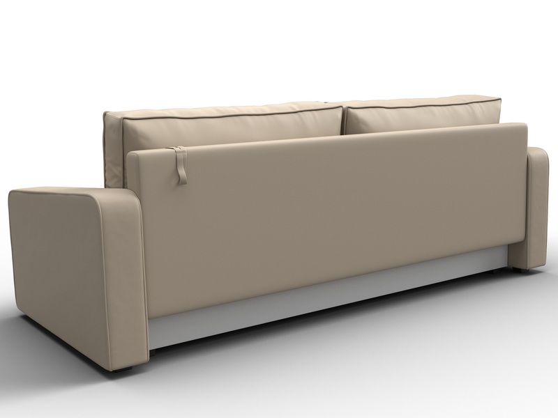 Диван прямой Лига-009, Экокожа, Бежевый