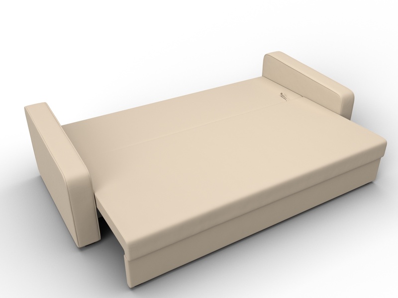 Диван прямой Лига-009, Экокожа, Бежевый