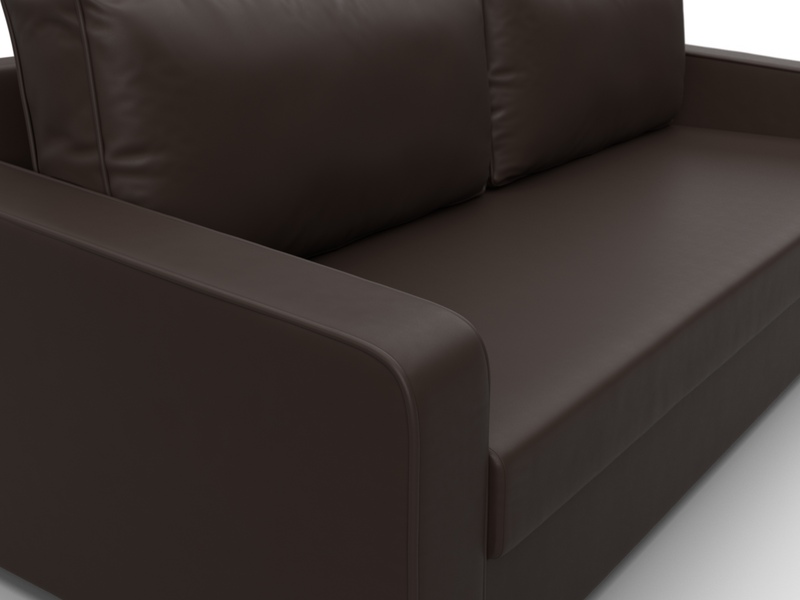 Диван прямой Лига-009, Экокожа, Коричневый