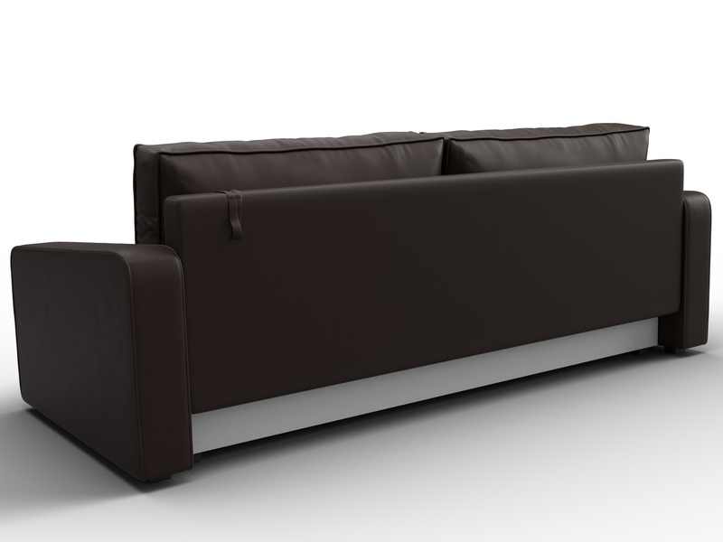 Диван прямой Лига-009, Экокожа, Коричневый