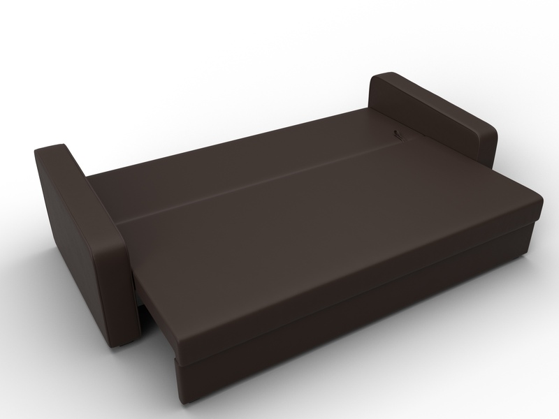 Диван прямой Лига-009, Экокожа, Коричневый