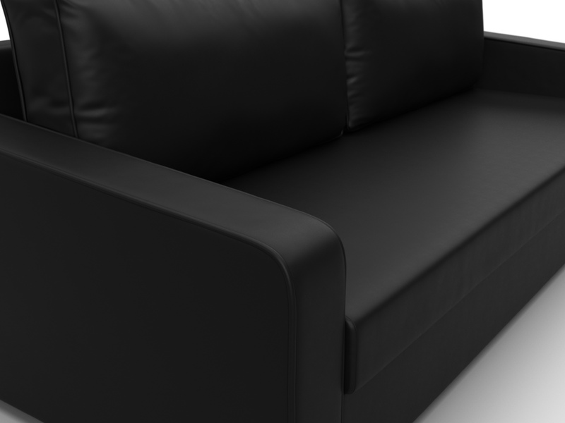 Диван прямой Лига-009, Экокожа, Черный