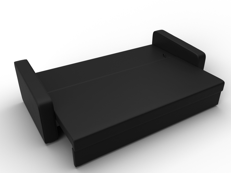 Диван прямой Лига-009, Экокожа, Черный