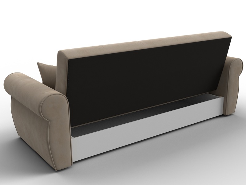 Диван-книжка Лига-019, Велюр, SEVEN 729 бежевый