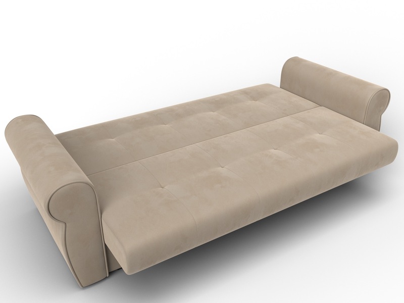 Диван-книжка Лига-019, Велюр, SEVEN 729 бежевый