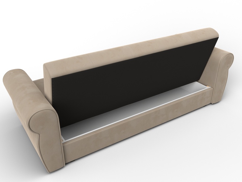 Диван-книжка Лига-019, Велюр, SEVEN 729 бежевый