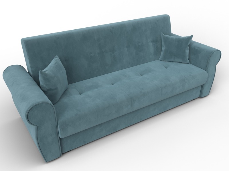 Диван-книжка Лига-019, Велюр, SEVEN 113 бирюзовый