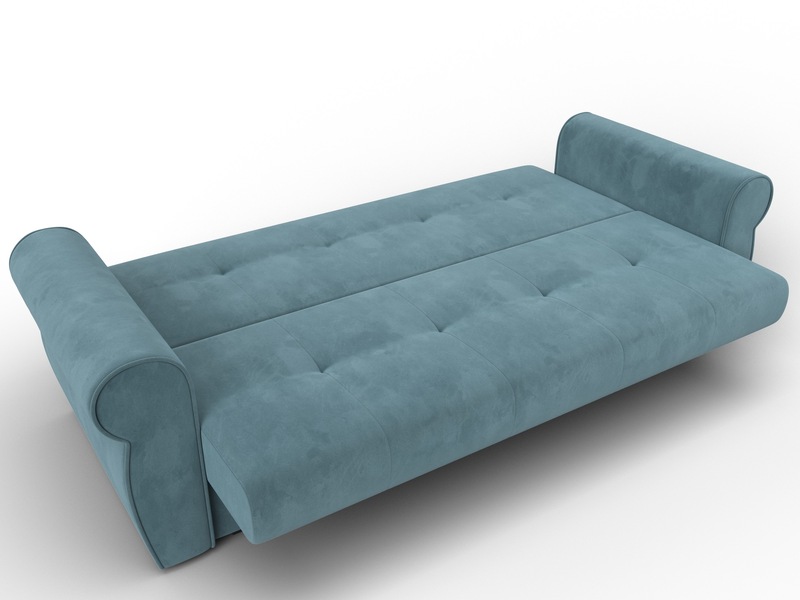 Диван-книжка Лига-019, Велюр, SEVEN 113 бирюзовый