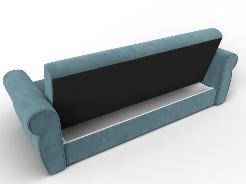 Диван-книжка Лига-019, Велюр, SEVEN 113 бирюзовый