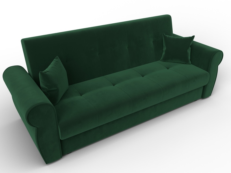 Диван-книжка Лига-019, Велюр, SEVEN 626 зеленый