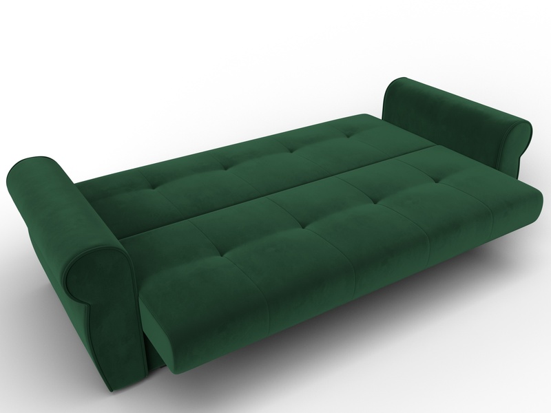 Диван-книжка Лига-019, Велюр, SEVEN 626 зеленый